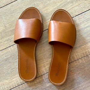 Madewell tan leather slides size 9